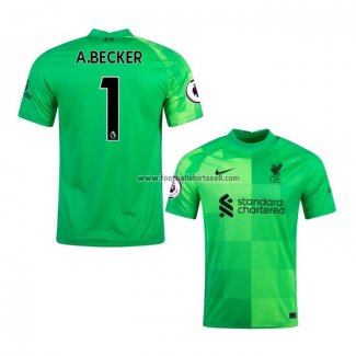 Shirt Liverpool Goalkeeper Player A.becker 2021-22 Green
