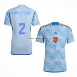 Shirt Spain Player Azpilicueta Away 2022
